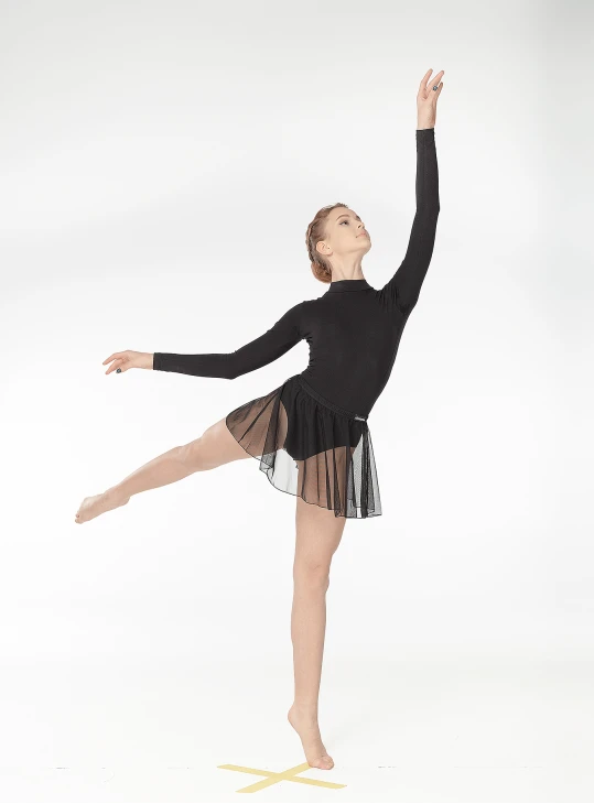 Спідниця-хітон UH54-3 для дівчинки, чорний, сітка