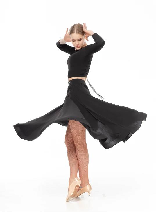 Спідниця US435# жіноча, чорний, масло, бархат