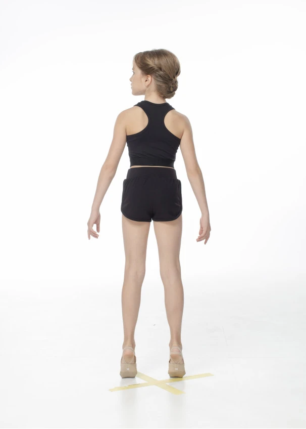 Shorts SH604-7 for a girl, black, cotton