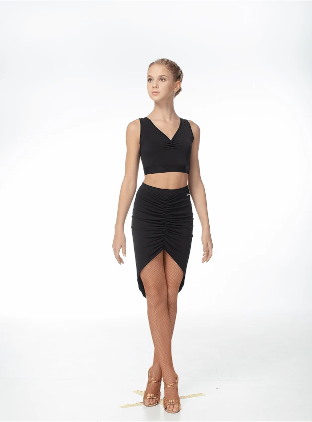 Skirt UL722-14 female, black, crepe