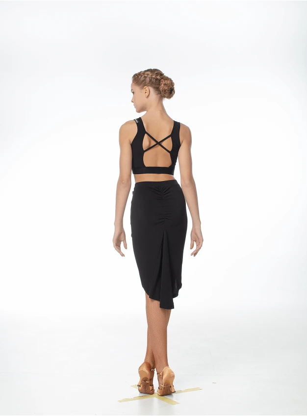 Skirt UL722-14 female, black, crepe