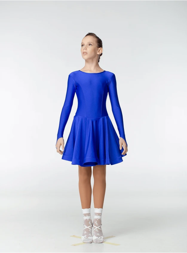 Juvenile dress BS420DR# for a girl, electric blue, lycra