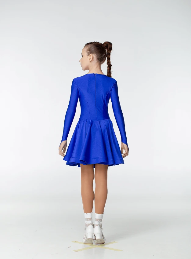 Juvenile dress BS420DR# for a girl, electric blue, lycra