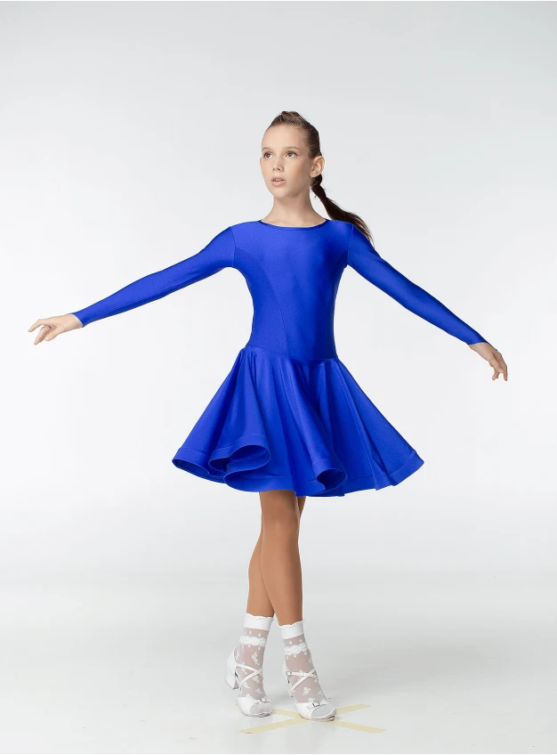 Juvenile dress BS420DR# for a girl, electric blue, lycra