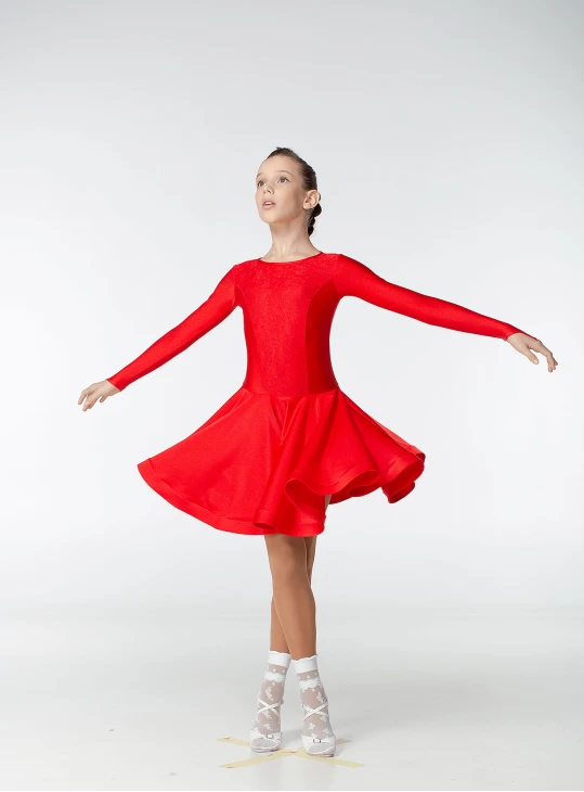 Бейсік BS420DR-1# для дівчинки, червоний, біфлекс, гіпюр