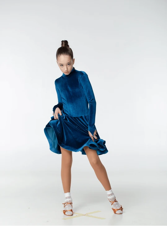 Бейсік BS67DR-13# для дівчинки, морська хвиля, бархат