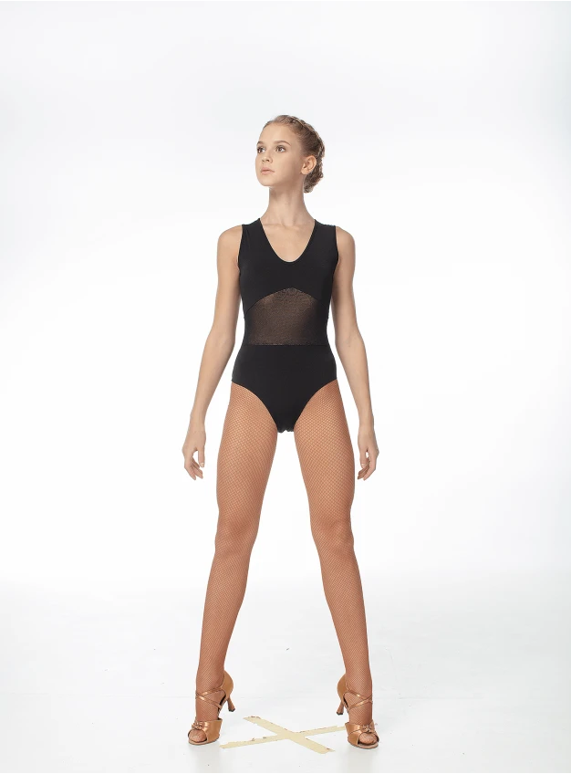 Dance Me Купальник женский K695, масло+гипюр+сетка, черный