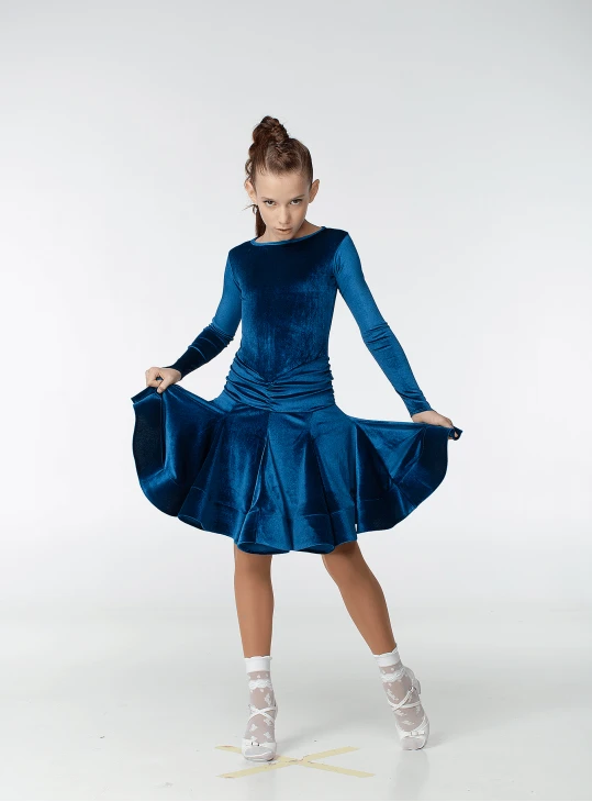 Бейсік BS510DR-13# для дівчинки, морська хвиля, бархат