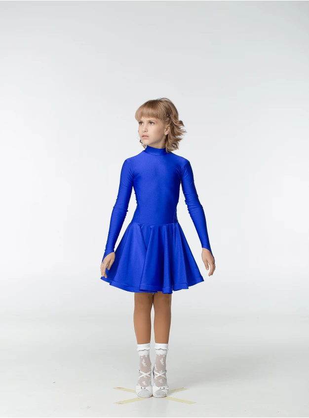 Juvenile dress BS67DR# for a girl, electric blue, lycra