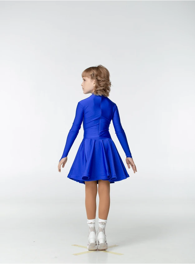Juvenile dress BS67DR# for a girl, electric blue, lycra