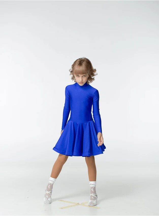 Juvenile dress BS67DR# for a girl, electric blue, lycra