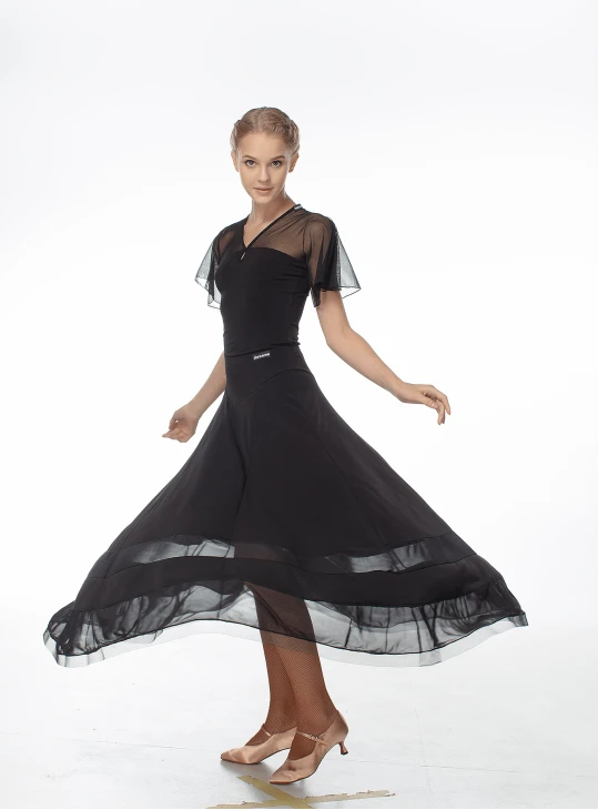 Спідниця US100# жіноча, чорний, масло, сітка