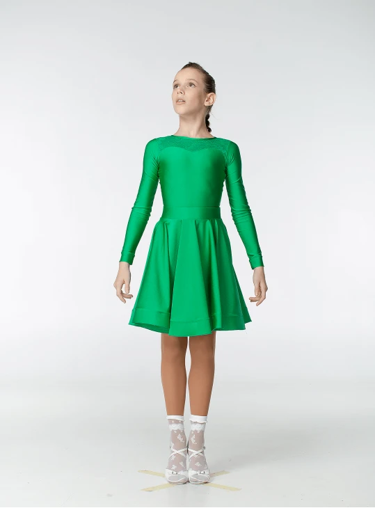 Бейсік BS319DR-402-11# для дівчинки, зелений №28, біфлекс, гіпюр