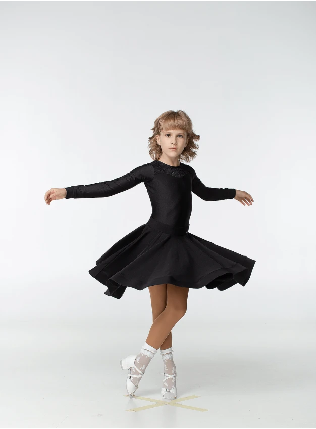 Juvenile dress BS319DR-402-11# Dance.me, Ukraine, Biflex+hypure, black