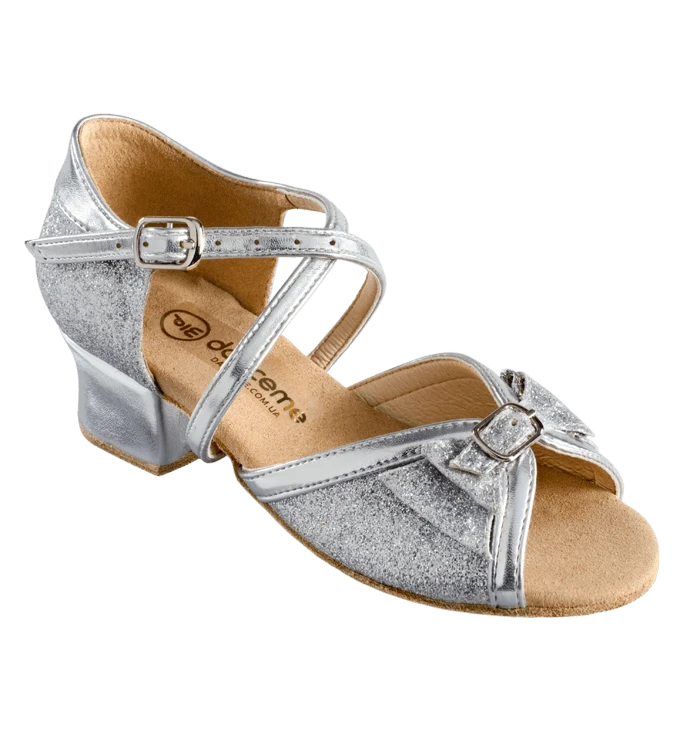 Взуття блок-каблук 2004 для дівчинки, срібло