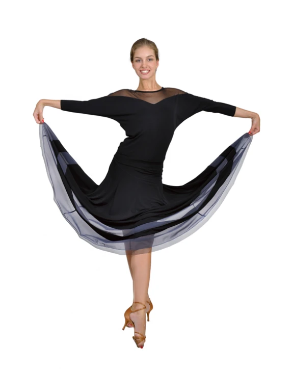 Dance Me Women's blouse BL153, crepe / mesh black