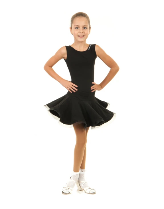 Блуза BL351 для девочки, черный, масло, сетка