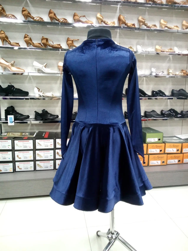 Juvenile dress BS420DR-13А# for a girl, blue, velvet