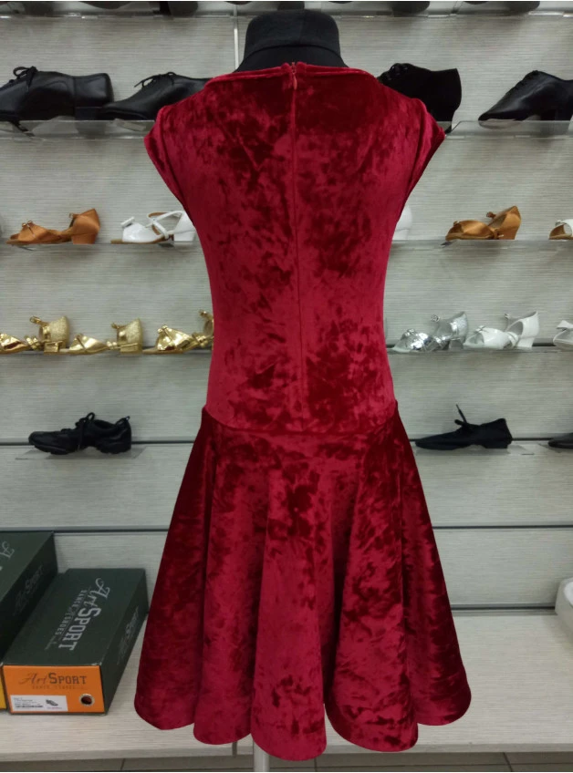 Juvenile dress BS509-13С# for a girl, red, velvet