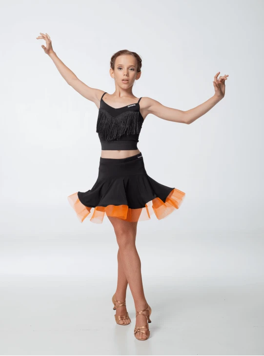 Спідниця UL207#zv для дівчинки, чорний, мікромасло