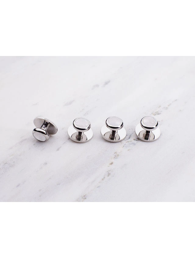 Dress studs DST.SIL/MOP silver with mother of pearl