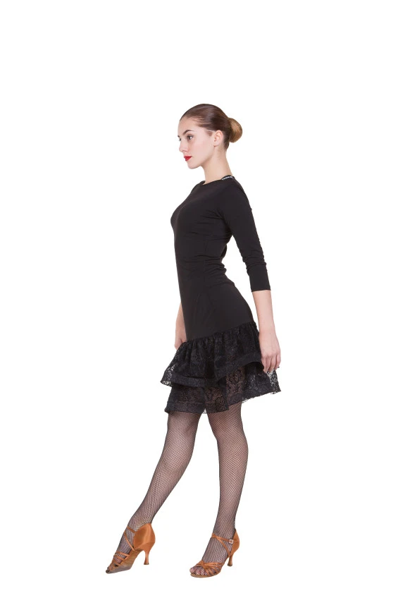 Сукня PL439# жіноча, чорний, масло, гіпюр