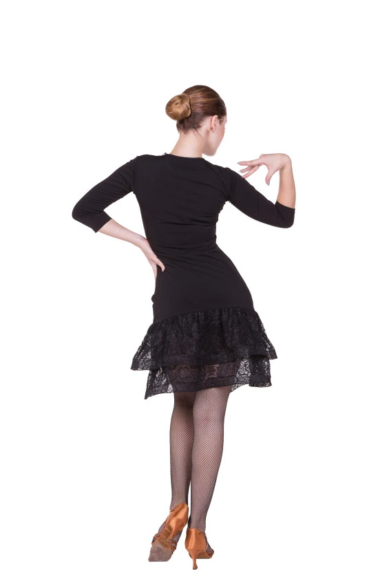 Сукня PL439# жіноча, чорний, масло, гіпюр