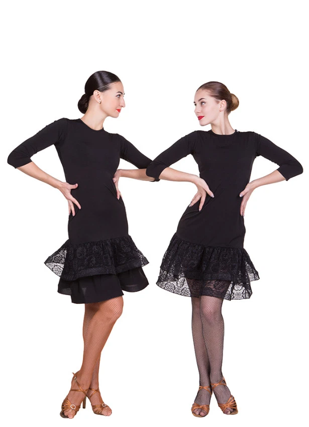 Сукня PL439# жіноча, чорний, масло, гіпюр