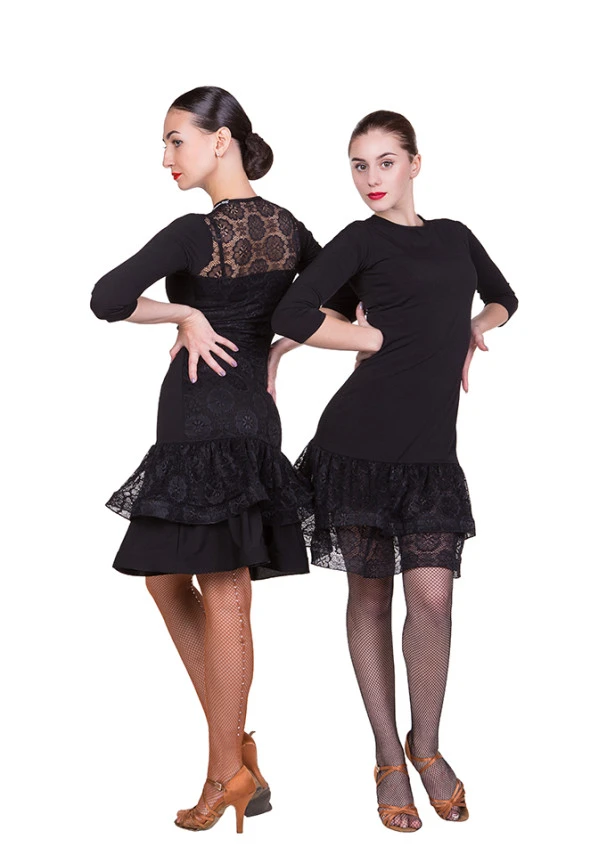 Сукня PL439# жіноча, чорний, масло, гіпюр