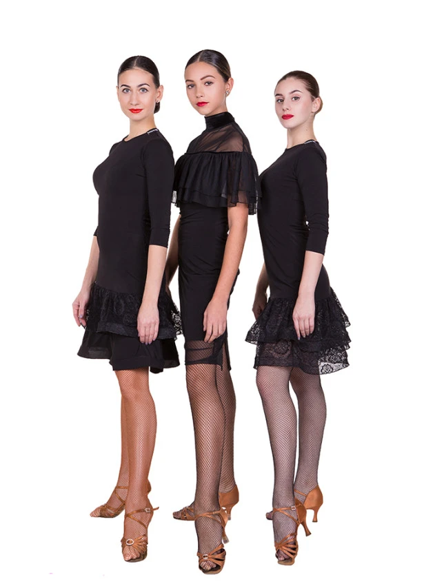 Сукня PL439# жіноча, чорний, масло, гіпюр