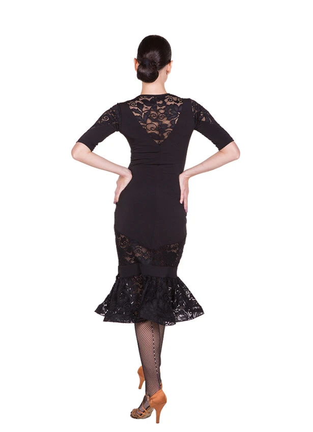 Платье Латина PL428# женское Dance.me, Украина, Масло+гипюр, Черный