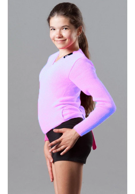 Кофта на запах RKF1 рожевий, вовна/акрил