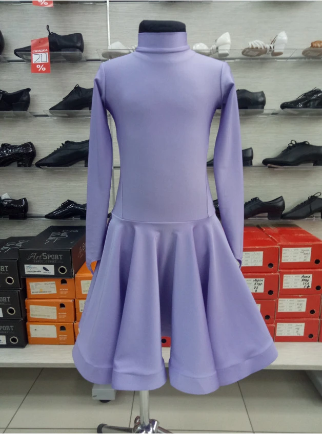 Juvenile dress BS67DR# for a girl, light lilac, lycra