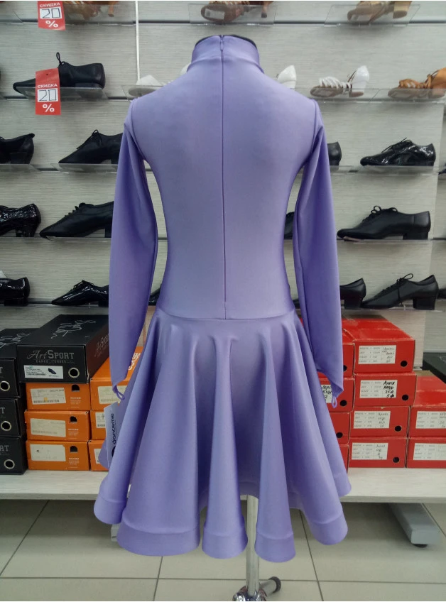 Juvenile dress BS67DR# for a girl, light lilac, lycra