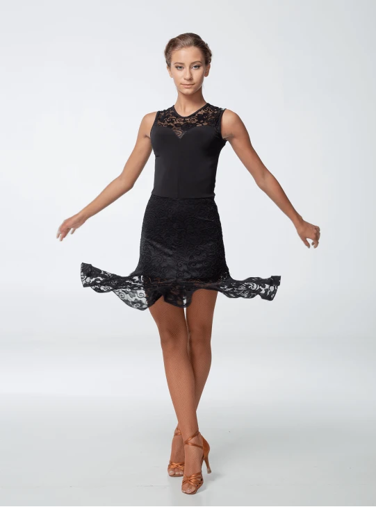 Сукня PL451-11# жіноча, чорний, масло, гіпюр