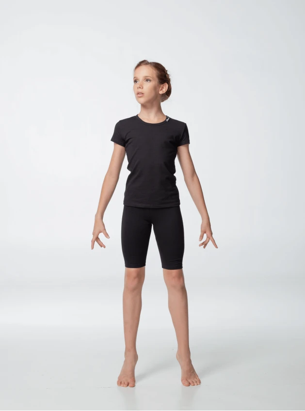 Dance Me Shorts SH168 children's long shorts, cotton, black