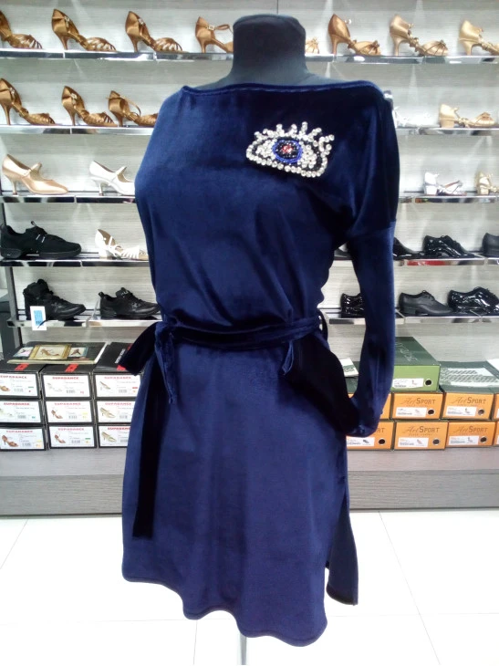 Туніка жіноча TN465DR-15 Dance Me, Оксамит, темно-синій