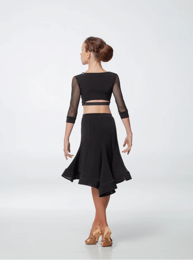 Топ TP469DR-17 для дівчинки, чорний, масло, сітка