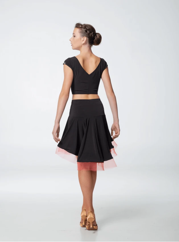 Skirt UL207#zv female, black, micro crepe
