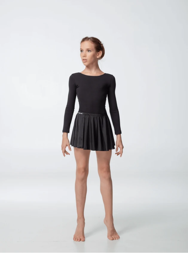 Waistband fixed wrap UH54 for a girl, black, micro crepe